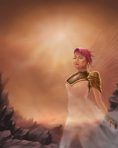 Guardian Angel | Concept & Character Art angel apocalyptic background design book illustration character art character design comic concept art concept design cover illustration creative digital art editorial editorial art environment design fantasy art guardian heroes illustration painting