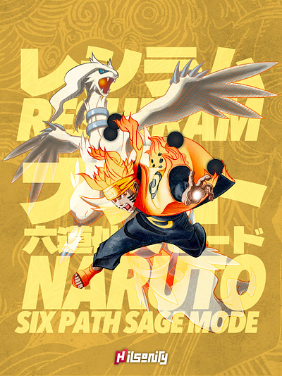 Pokeruto_Narto & Reshiram artwork fanart illustration naruto pokemon reshiram