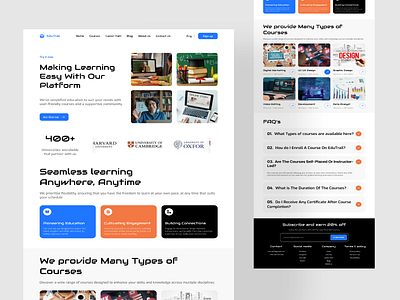 EduTrail - E-Learning landing page e course e course platform e learning e learning platform edtech education landing page landing page design learning platform online course online education study ui ui design ux ux design web web design website website design