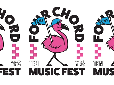 FOUR CHORD MASCOT design flamingo graphic design illustration logo mascot music vector