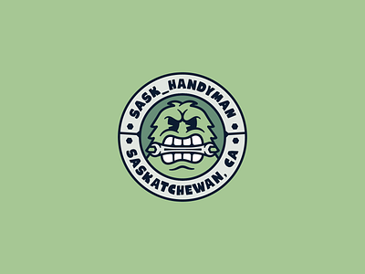 Sask_Handyman Logo Proposal bigfoot branding canada handyman logo logo design mascot logo saskatchewan sasquath visual identity