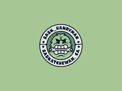 Sask_Handyman Logo Proposal bigfoot branding canada handyman logo logo design mascot logo saskatchewan sasquath visual identity