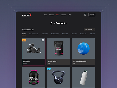 Fitness E-commerce webpage e commerce ecom fitness gym health online shopping product design product page shop ui ux