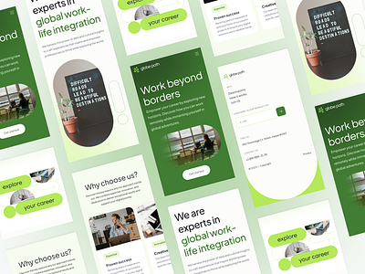 Globe Path — Mobile screens Landing Design ui