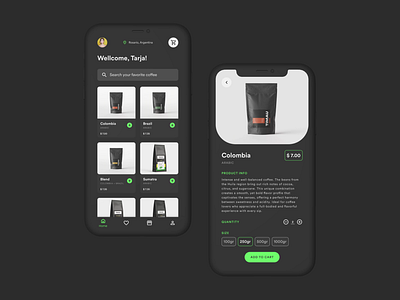 Daily UI #012 - E-commerce Shop android app apple cart coffee daily dark mode design e commerce graphic design ios iphone shop ui user ux