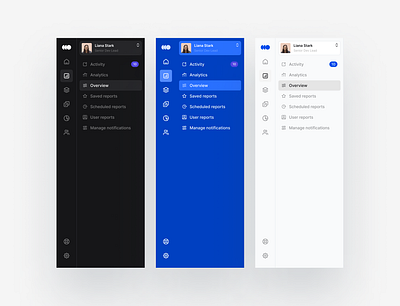 Sidebars black blue sidebars ui ux white