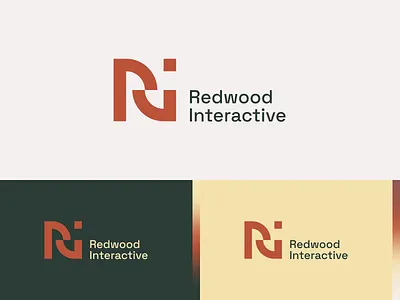 R+I Geometric Mark and Logo brand color palette design digital geometric interactive logo logo design logomark studio typography