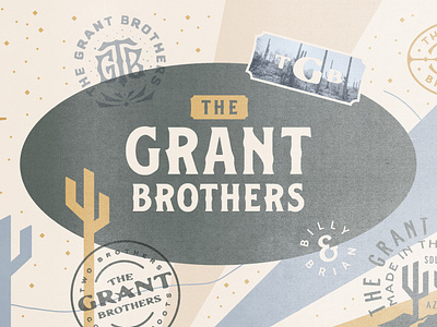 The Grant Brothers Branding album artwork arizona artwork badge design brand identity branding country music cover art desert desert vibes graphic design illustration logo logo design music music branding musician photography spotify vinyl