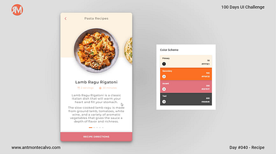 Day #040 - Recipe| 100 Days UI Challenge animation branding daily 100 dailyui dailyuichallenge design graphic design interaction interaction design interface interface design ui ui design user interface design visual design