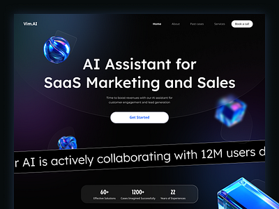 SAAS AI Assistant for Sales Web Landing Page 3d ai animation branding graphic design landing page logo motion graphics ui website