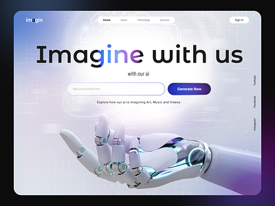 ai-imagin Landing Page 3d ai animation app application architecture branding graphic design mobileapp motion graphics ui ux webpage