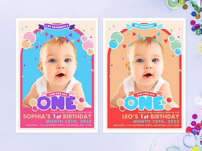 Bubble Gum Birthday Invitation 1st birthday birthday invitation bubble gum theme canva design celebration invitation colorful design digital download editable template graphic design invitation design kids party invitation party graphics playful aesthetic print design vector design