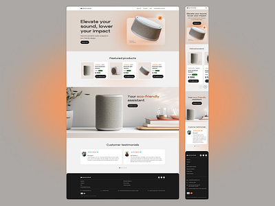 Sustainable Speakers — Responsive Landing Page Design ui