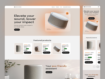 Sustainable Speakers — Responsive Landing Page Design branding ui