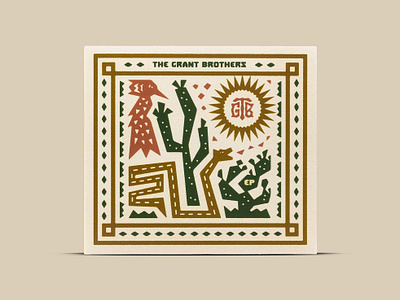 The Grant Brothers EP Artwork & CD Booklet album art arizona brand identity branding cactus cd booklet country music creative desert design digipak earthtones folk folk art illustration logo music pastel pattern design trending illustration styles