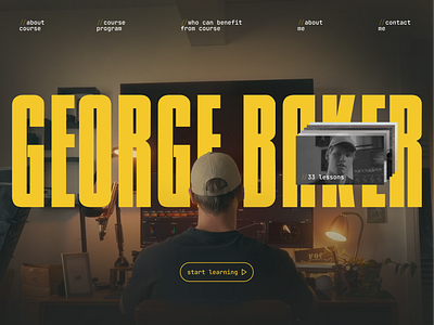 George Baker. Design concept cinema cinematography concept course design education filming landing page study webdesign website