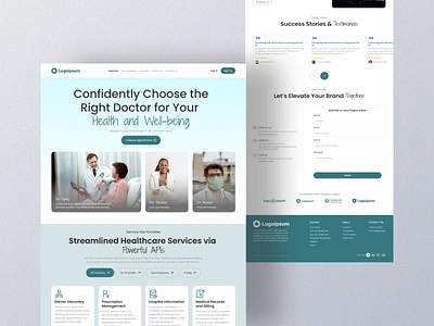 Doctor Portal and API Integration UI/UX Design app design clean doctor protfolio health tech health tech ui health web agency hospital web page hospital website design minimal ui ux deesign ui ux design