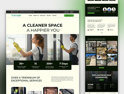 Everything Clean - Cleaning Service Website Landing Page Design cleaning cleaning service cleaning service website design hero section hero section design landing page design trending design ui ui ux web design website design