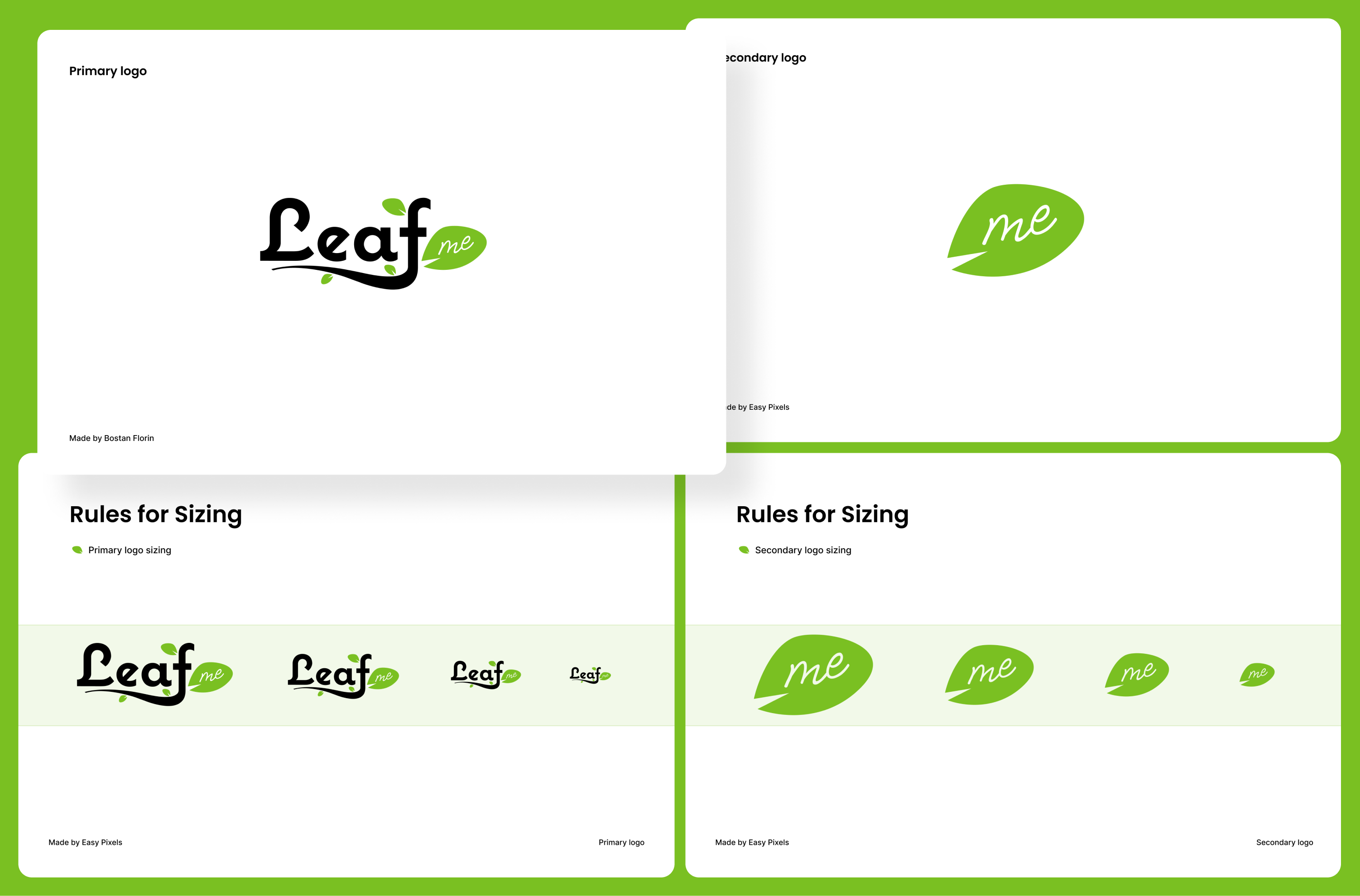 Leaf.me proposal branding eco graphic design green identity logo natural