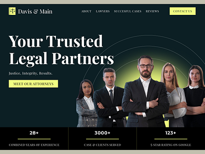 Davis & Main - Law Firm Website Landing Page Design hero section design landing page design law firm law firm website law firm website design trending design ui ui ux web design website design