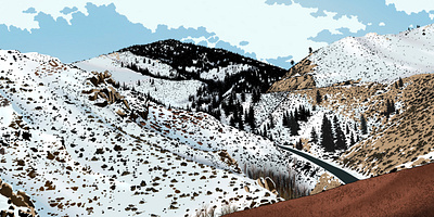 Carson Pass illustration landscape