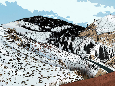 Carson Pass illustration landscape