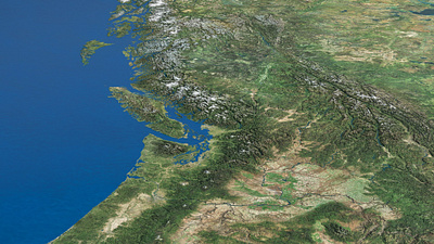 Western North America 3D terrain 3d america canada landscape map north realistic states terrain united usa west