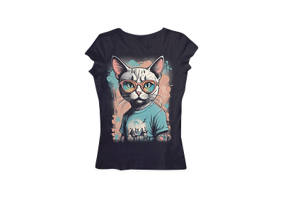 Women Tshirt Design: Vintage graffiti Cat illustration retro t shirt t shirt art vintage