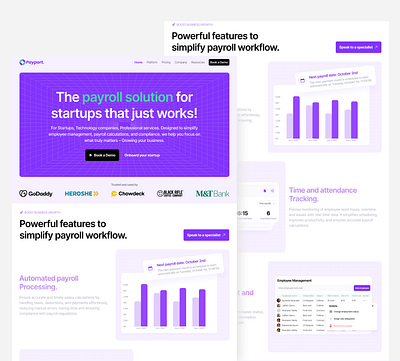 HR & Payroll Landing page design accounting employee hr management human resources landing page landing page design management payment payroll software ui design uiux design visual design website website design