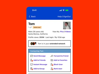 When Tom was around app concept concept design instagram mobile myspace platform social media threads twitter ui ux uxui x