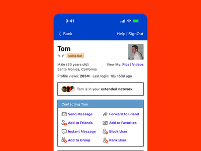 When Tom was around app concept concept design instagram mobile myspace platform social media threads twitter ui ux uxui x