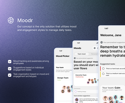 Moodr - Killer Features branding polimi ui ux