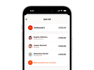 Split Bill app design mobile ui ux