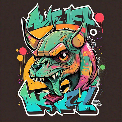 Retro Graffiti T-shirt Art