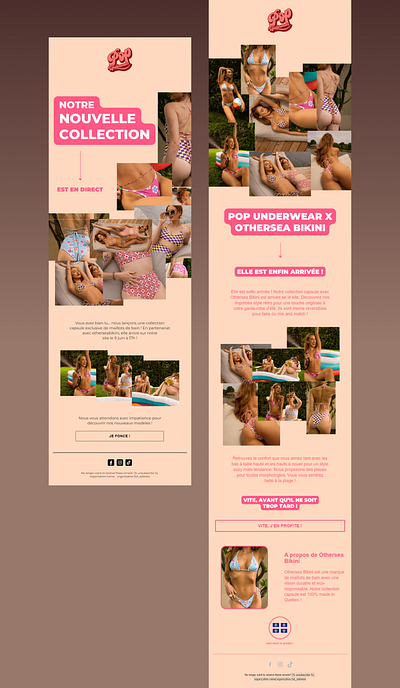 Email Designs for Underwear Brand newsletter