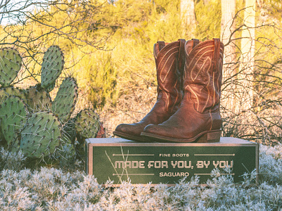 Saguaro Fine Boots Branding arizona badge design brand design branding business cards cowboy boots film edit illustration logo logo design overlays package design packaging photography stationery ui ux vintage web design western