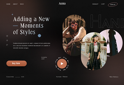 Modern Ecommerce Website Design: Auna Women's Handbags ecommerce figma design hands bags landing page ui ux website