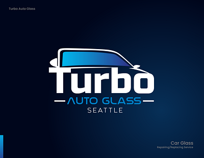 Turbo Auto Glass Seattle Logo Design | Car Logo | DesignoFly auto glass auto glass logo auto glass logo design car logo car logo design online k automotive graphics turbo auto glass