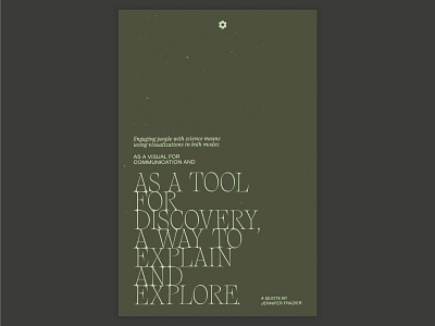 A tool for discovery graphic design poster quote texture typography