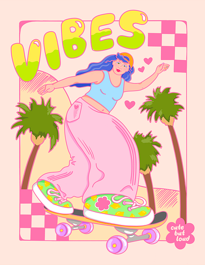 California Vibes - Skateboard Graphic Tees - Illustration graphic tees illustration inclusive skateboard apparel