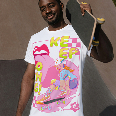 Keep Going Graphic Tee Illustration- Skateboard Apparel graphic tees illustration inclusive skateboard apparel skateboard fashion