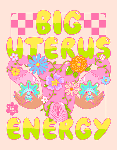 Big Uterus Energy - Inclusive Graphic Tee Illustration - Skate graphic tees human rights illustration skateboard apparel uterus