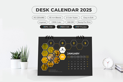 Desk Calendar 2025 2022 calendar 2022 wall calendar a5 calendar branding business calendar company corporate creative design desk calendar graphic design logo modern monday month motion graphics office print ui