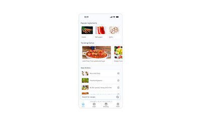 recipe bookmark app bookmark food interaction design interface design kitchen material design recipe social app ui