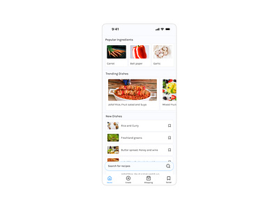 recipe bookmark app bookmark food interaction design interface design kitchen material design recipe social app ui