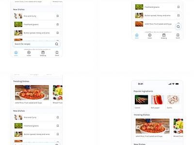 recipe bookmarking app bookmarking close up food interaction design interface design kitchen recipe ux design