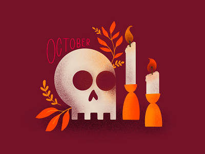 October autumn branding design fall graphic design hand lettering illustration logo october procreate texture typography vampy