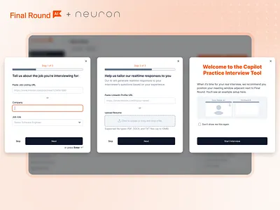 Final Round AI - UX/UI Design ai design interface neuron product design software ui ui design user experience ux ux design worktech