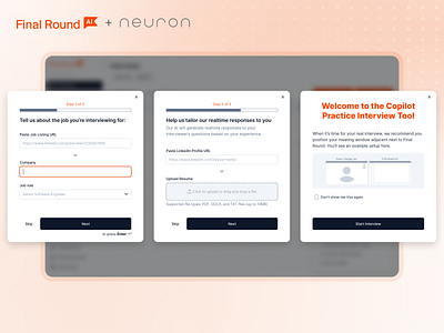 Final Round AI - UX/UI Design ai design interface neuron product design software ui ui design user experience ux ux design worktech