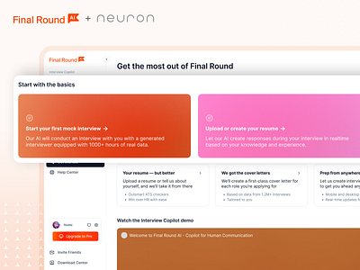 Final Round AI - UX/UI Design ai design interface neuron product design productivity software ui ui design user experience ux ux design worktech
